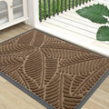 Colorxy Waterproof Doormat, Sturdy Natural Rubber Front Indoor Mat, Non Slip Low Profile Outdoor Door Mat, Stain and Fade Resistant Floor Mats, Easy Clean Patio Entry Mat, 59''x23'', Light Brown