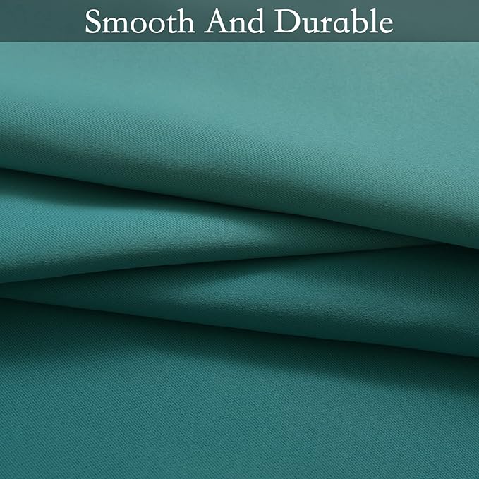 SimpleHome Ombre Room Darkening Curtains for Living Room, Light Blocking Gradient Teal to Grey White Thick Thermal Insulated Grommet Window Curtains/Drapes for Bedroom, 2 Panels, 52x63 inches Length