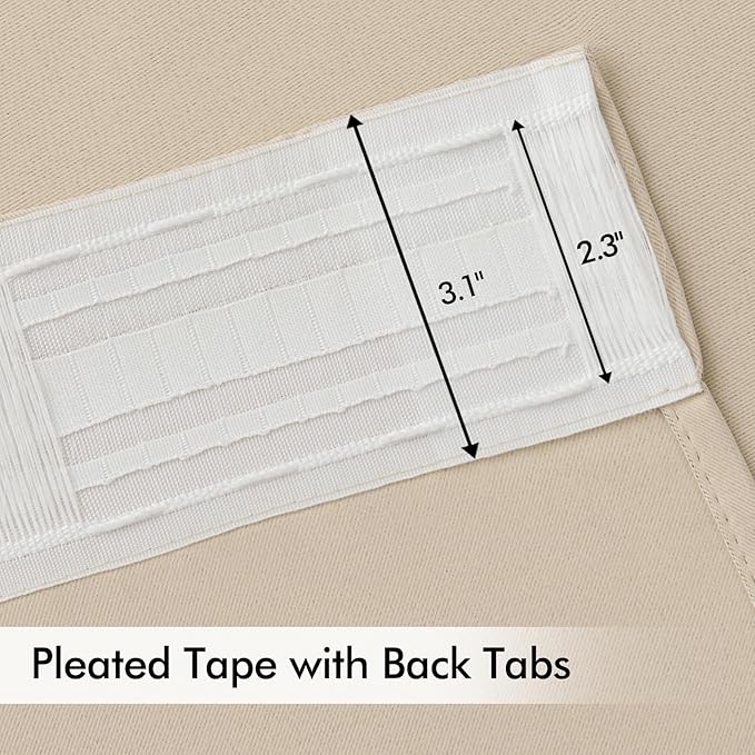 MIULEE Cream Beige Back Tab Light Blocking Curtains 84 Inch Length 2 Panels Set for Living Room Bedroom Privacy, Rod Pocket/Pinch Pleated Thermal Insulated Room Darkening Blackout Drapes W72xL84