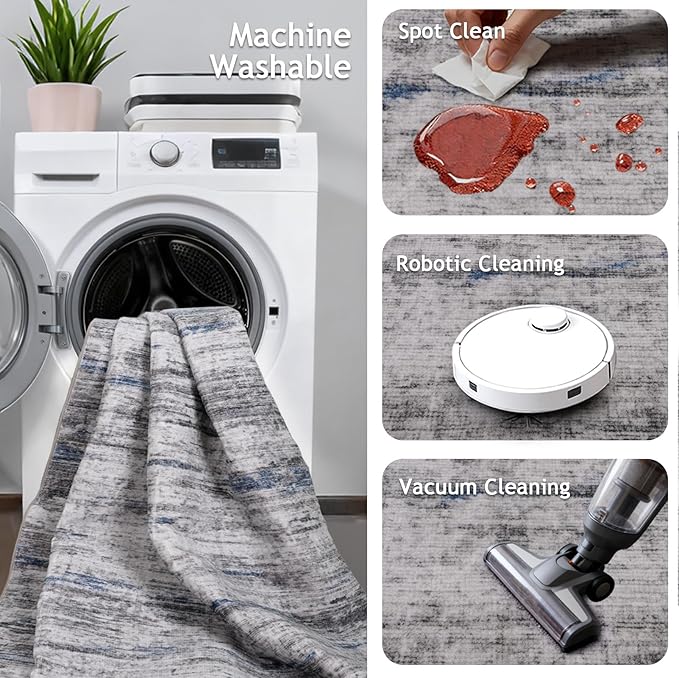 Kitchen Runner Rug 2.5x8 Runners for Hallways，Abstract Washable Runner Rugs Non-Slip Backing Rug Runner, Stain Resistant 8ft Runner Rug,Soft Floor Carpet Rugs for Bedroom，Laundry Room