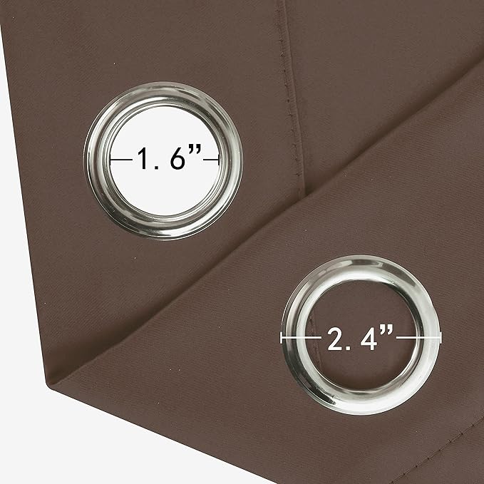 LEMOMO Chocolate Brown Thermal Blackout Curtains/42 x 72 Inch/Set of 2 Panels Room Darkening Curtains for Bedroom