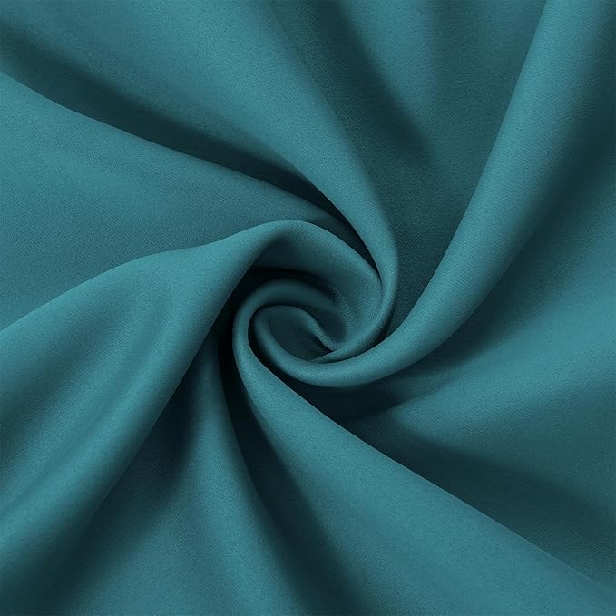 LEMOMO Sea Teal Thermal Blackout Curtains/38 x 54 Inch/Set of 2 Panels Room Darkening Curtains for Bedroom