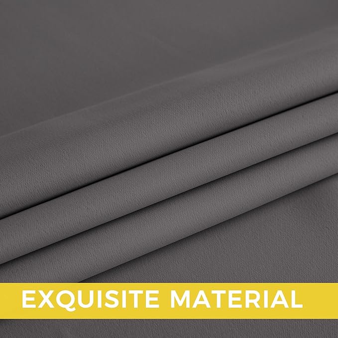 NICETOWN Room Darkening Draperies Curtains Panels, 2 Panels Grey W52 x L63