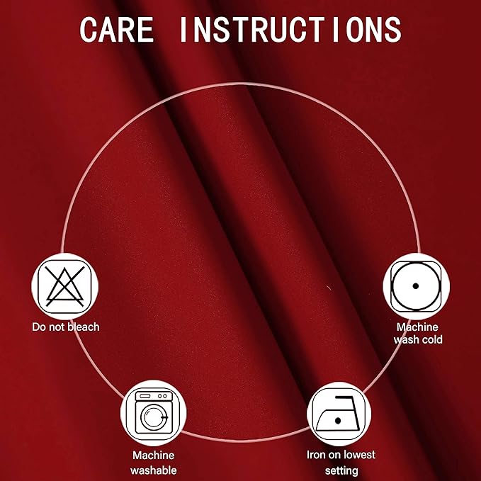 LEMOMO Blackout Curtains 66 x 84 inch/Red Curtains Set of 2 Panels/Thermal Insulated Room Darkening Bedroom Curtains