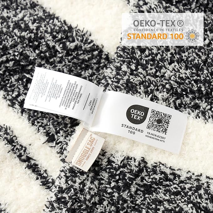 Snuggle Sac Heather Throw Blanket for Couch, Reversible Super Soft Blankets Warm Cozy Knit Fuzzy Plush Lightweight for Sofa, Bed, Camping, Picnic (Stripe Black, Throw(50"x 60"))