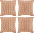 Fancy Homi 4 Packs Peach Decorative Throw Pillow Covers 20x20 Inch for Living Room Couch Bed Sofa, Modern Farmhouse Boho Home Decor, Soft Plush Corduroy Square Cute Accent Cushion Case 50x50 cm