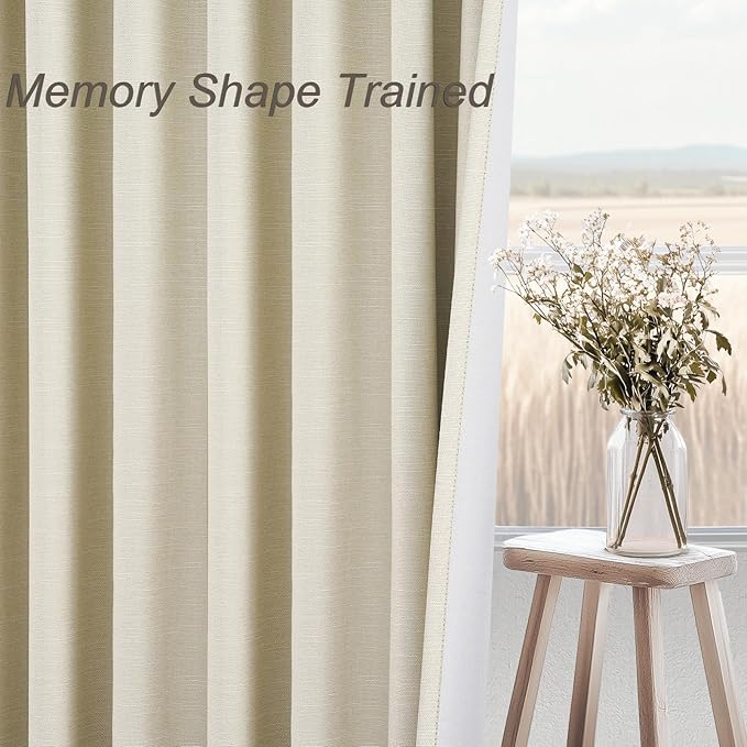 Topfinel 78 Inch Long Curtains for Sliding Door Closet Doors 100% Blackout Curtains for Living Room Bedroom Back Tab Pleated Heat Blocking Insulated Drapes Heat Cream White (W52 x L78) 2 Panels