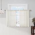 Cream Kitchen Curtains 36 Inch Length Set 2 Panel Back Tab Pocket Semi Sheer Light Filtering Short Drapes Linen Modern Farmhouse Curtain Tiers for Cafe Bathroom Basement Small Window 52x36