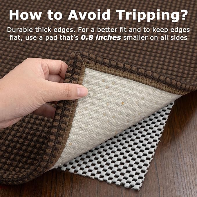 KOZYFLY Extra Long Runners for Hallways 3x20 ft Washable Kitchen Runner Non Slip Rubber Backed Hallway Rug Cotton Entryway Runner Rug Floor Carpet for Indoor Hall, Kitchen, Stair, Reddish Brown/Coffee