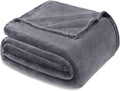Exclusivo Mezcla Fleece Blankets Queen Size for Bed, Super Soft and Warm, All Season, Cozy, Plush, Lightweight, 90x90 Inches, Dark Grey