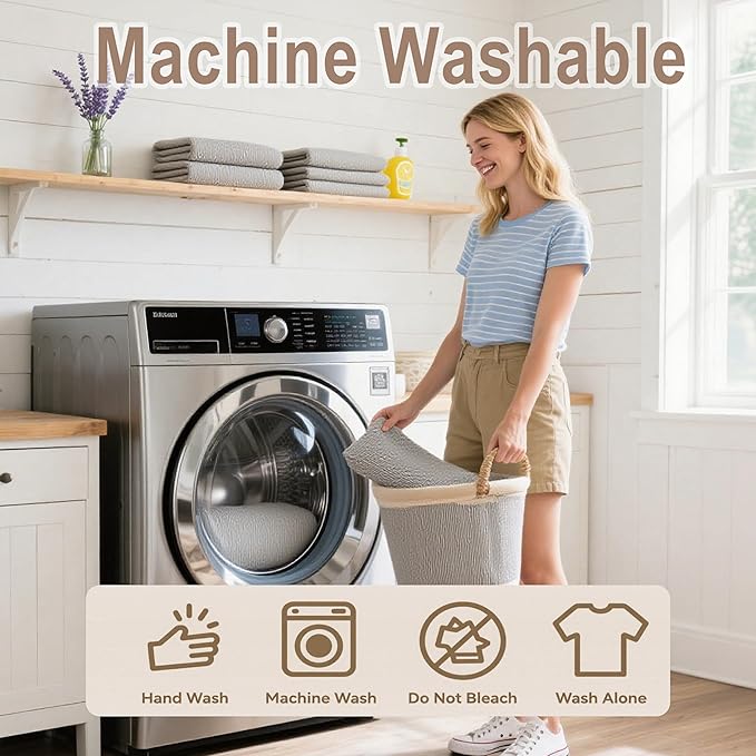 Couch Cover for Dogs, Boho Sofa Covers for 3 Cushion Couch, Chenille Slipcover for Pets Washable, L-Shape Sectional Couch Loveseat Cover Soft Throw Blankets with Tassels(91x134,Speckled Grey)