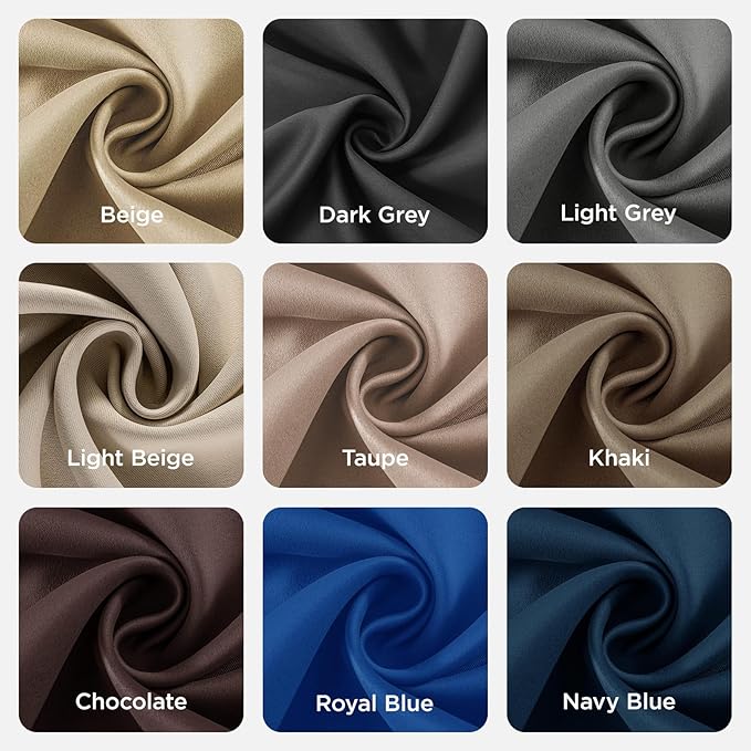 Joydeco Blackout Curtains 54 Inch Length 2 Panels Set, Thermal Insulated Long Curtains& Drapes 2 Burg, Room Darkening Grommet Drapes for Living Room Bedroom Window (W52 x L54 Inch, Dark Grey)