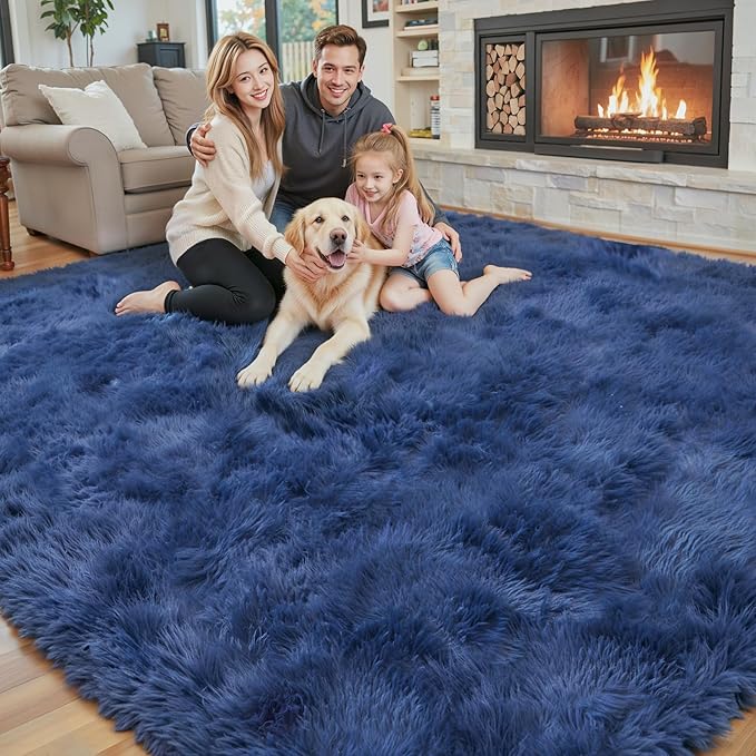 Rugs for Living Room 5x8, Alfombras para Salas Shag Large Plush Soft Area Rug, Shaggy Carpets for Bedroom, Kids Boys Girls Home Decor Aesthetic(Royal Blue, 5 x 8)