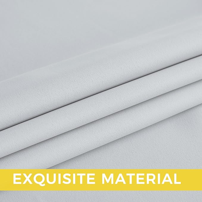 NICETOWN Room Darkening Draperies Curtains Panels, 2 Panels Greyish White W52 x L90