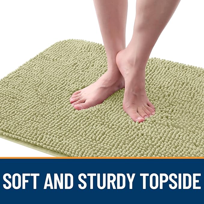 OLANLY Dog Door Mat for Muddy Paws 30x17, Absorbs Moisture and Dirt, Absorbent Non-Slip Washable Doormat, Quick Dry Chenille Mud Mat for Dogs, Entry Indoor Entryway Carpet for Inside Floor, Vanilla