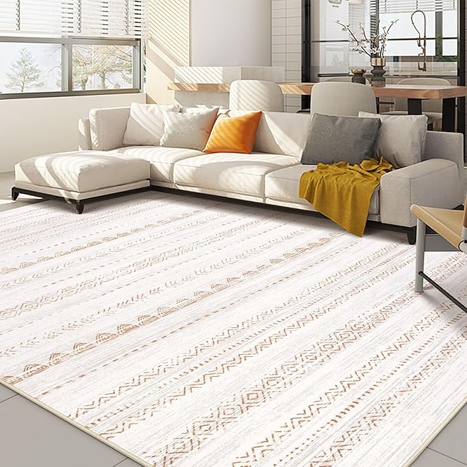 Nakagishi 10x14 Area Rugs Living Room: Washable Boho Large Neutral Modern Soft Stain Resistant Farmhouse Indoor Floor Rug Non Slip Accent Carpet for Bedroom Nursery Kids Playroom Office Dining Room