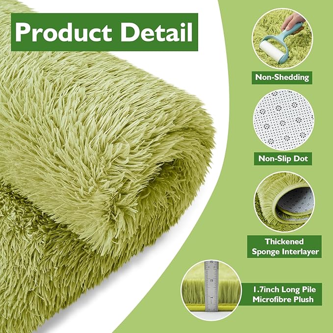 yulidayang Fluffy Round Area Rugs for Bedroom,3'X3'Shag Circle Area Rugs for Living Room,Non Slip Fuzzy Plush Rug for Kids Room Boys Girls Room and Dorm Home Classroom Rug