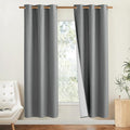 NICETOWN 100% Absolutely Blackout Linen Curtains with Thermal Insulated White Liner, Dove Grey, 42" W x 54" L, Set of 2, Burlap Textured Textured Linen Look Privacy Window Treatment for Kitchen