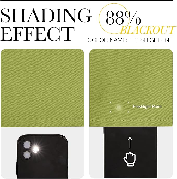 NICETOWN Fresh Green Blackout Curtains 78 inches Length for Bedroom, 2 Panels, 42" Wide, Thermal Insulated Decoration Drapes for Office Window