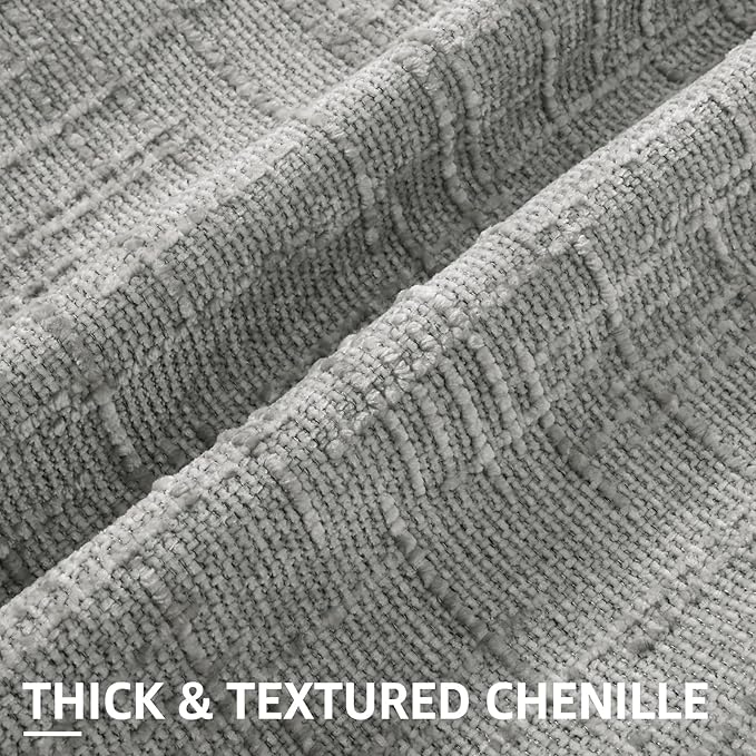 decorUhome Neutral Grey Chenille Throw Pillow Covers 18x18 Set of 2 Textured Soft Cozy Slubby Couch Pillow Covers Modern Farmhouse Boho Decorative Pillow Cases for Bed Sofa Living Room