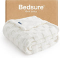 Bedsure GentleSoft White Throw Blanket for Couch - Super Soft Cozy Blankets Gifts for Kids Girls, Cute Small Fleece Throws for Bedroom Home Decor, 50x70 Inches