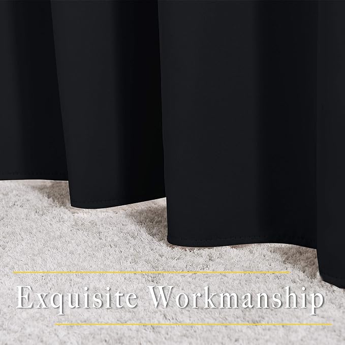 NICETOWN Living Room Black Out Curtains 84 inches Long, Thermal Insulated Window Treatments Solid Grommet Room Darkening Drapes for Bedroom/Kids Room, W40 x L84, 2 Panels