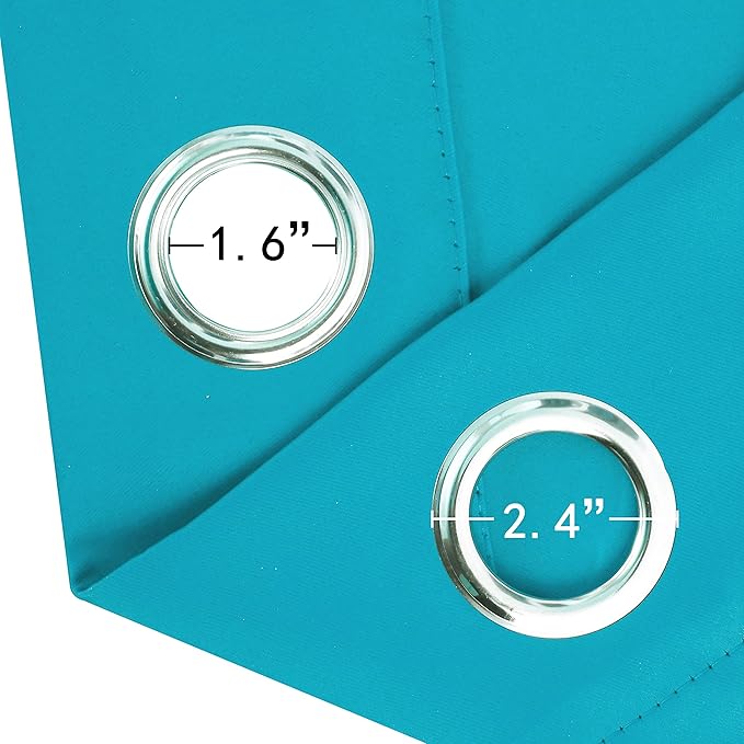 LEMOMO Teal Thermal Blackout Curtains/42 x 72 Inch/Set of 2 Panels Room Darkening Curtains for Bedroom