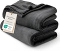 Bedsure GentleSoft Twin XL Fleece Blanket Dorm Bedding - Lightweight Soft Cozy Blankets for Bed, Sofa, Couch, Travel, Camping, Charcoal, 66"x90"