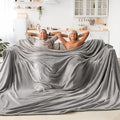 BEDELITE Big Fleece Blanket - 120" x 120" (10' x 10'), Super Soft Fluffy Fuzzy Oversized King Blanket for Bed, Couch, Sofa, Camping, Fits Whole Family, Grey