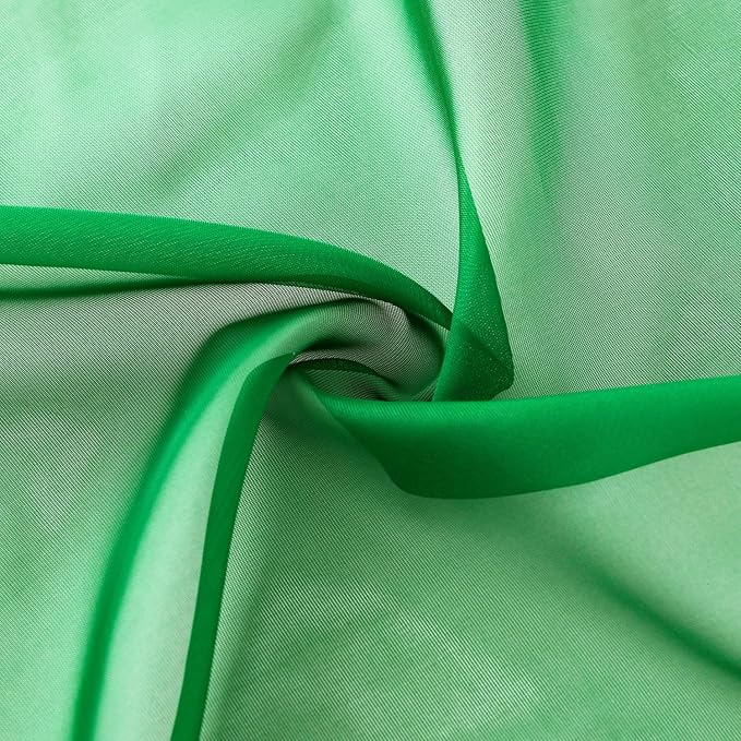 SpaceDresser Sheer Voile Window Treatment Rod Pocket Curtain Panels for Kitchen Bedroom Living Room Drapes Sunlight Filtering Privacy Semi Home Decor Assorted Colors Sizes (Green, 52 W x 84 L)