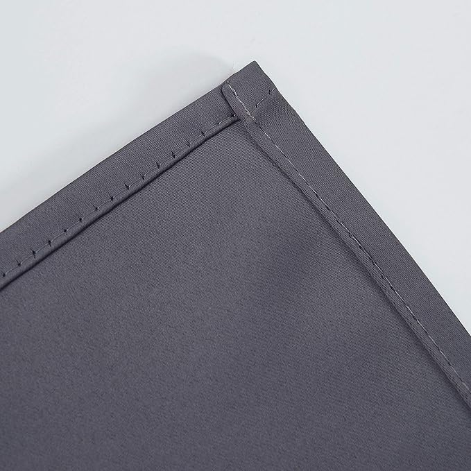 LEMOMO Grey Blackout Curtains 66 x 63 Inch Length/Set of 2 Curtain Panels/Thermal Insulated Room Darkening Blackout Curtains for Bedroom
