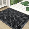 Colorxy Waterproof Doormat, Sturdy Natural Rubber Front Indoor Mat, Non Slip Low Profile Indoor Outdoor Door Mats, Stain and Fade Resistant Floor Mat, Easy Clean Patio Entrance Mat, 59''x36'', Black