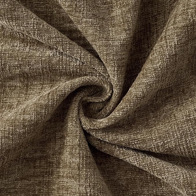 MIULEE Pack of 2 Coffee Throw Pillow Covers 18x18 Inch Soft Chenille Pillow Covers for Sofa Living Room Couch Solid Dyed Cases