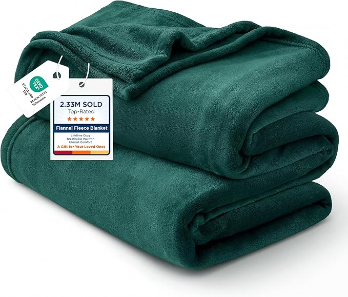Bedsure GentleSoft Fleece Bed Blankets Large Size Forest Green - Soft Lightweight Cozy Oversized King Blanket Microfiber, Room Home Decor Gifts for Women and Men, 120x120 inches