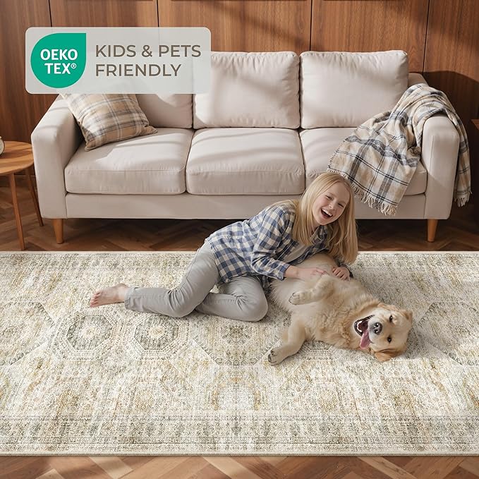 Long Bathroom Rugs Runner - Washable Runner Rugs for Hallway 2x10, Ultra-Thin Soft Kitchen Carpet Runner, Anti Slip Backing Runner Rugs for Entrance, Bedroom, Living Room(2'x10', Grey/Yellow)