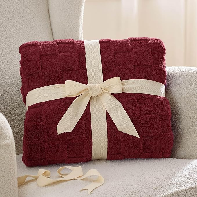Bedsure GentleSoft Twin Blanket for Bed Red - Super Soft Cozy Mother's Day Blankets for Kids Girls, Cute Fuzzy Fleece Throws for Bedroom Couch, 60x80 Inches