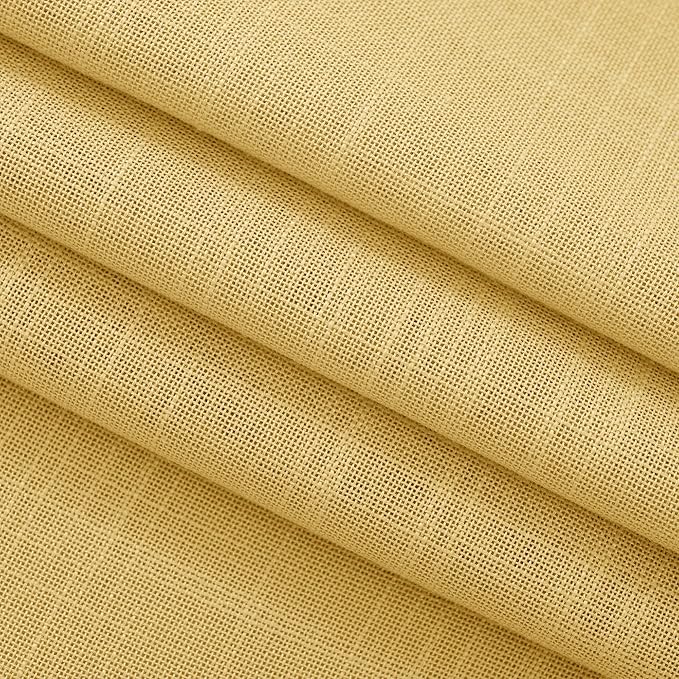 Gold Curtains for Living Room Back Tab Modern Farmhouse Semi Sheer Curtains 120 inches Long 2 Panels Set Muted Neutral Window Curtain for Dining Room Bedroom 52x120