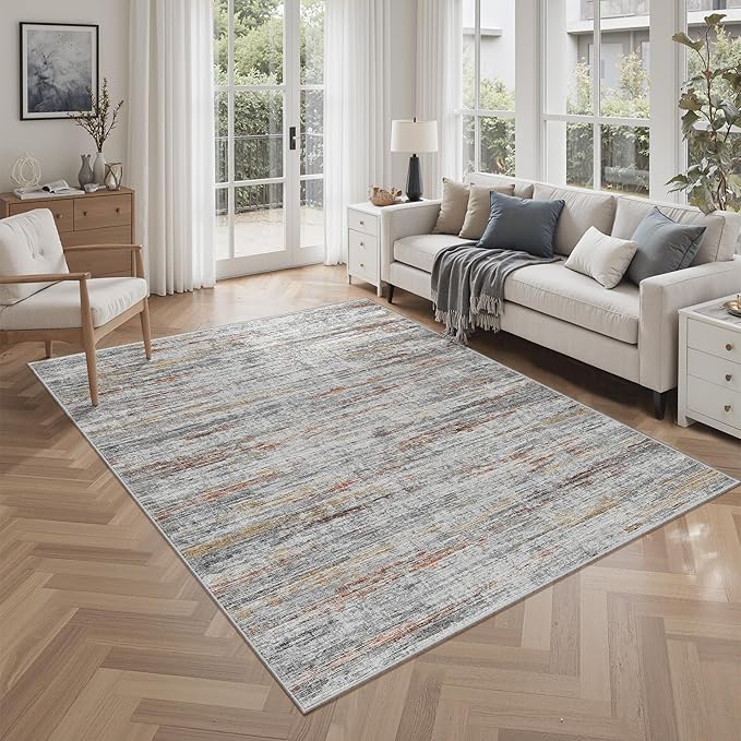 Washbale Rugs 3x5 Ultra Soft Area Rug, Non Slip Indoor Entryway Rugs, Stain Resistant Area Rugs for Living Room Dining Bedroom，Modern Abstract Home Decor Small Rug