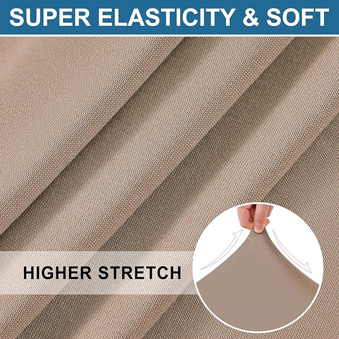 Smiry Printed Couch Cushion Covers, Stretch Soft Couch Covers for Sofa, Washable Non-Slip Sofa Slipcover Furniture Protector for Indoor and Outdoor (Large, Mocha)