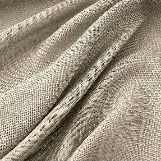 MIULEE Oatmeal Linen Curtains 108 Inch Long 2 Panels for Bedroom Living Room, Soft Thick Linen Textured Natural Window Drapes Semi Sheer Light Filtering Back Tab Rod Pocket Burlap Look Decor