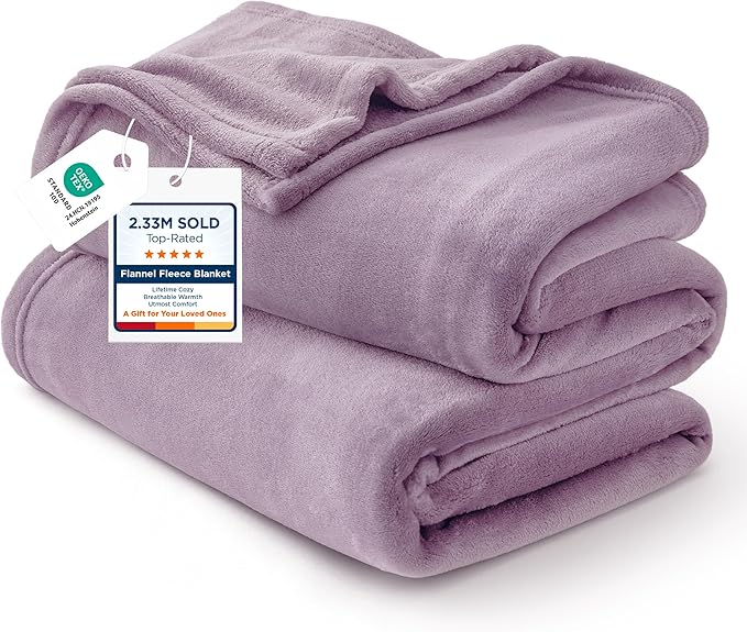 Bedsure GentleSoft Fleece King Size Blankets for Bed Fog Purple - Soft Lightweight Plush Cozy Fuzzy Luxury Microfiber, 108x90 inches