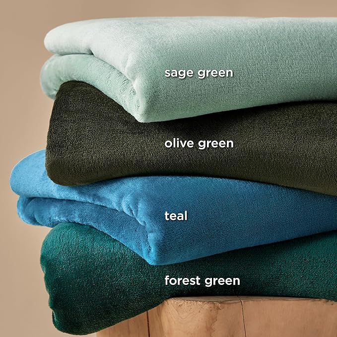 Bedsure GentleSoft Sage Green Fleece Throw Blanket - 300GSM Soft Lightweight Plush Cozy Blankets for Bed, Sofa, Couch, Travel, Camping