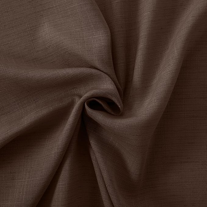 BGment Brown Linen Curtains 72 Inches Long for Living Room, Window Drapes Rustic Textured Semi Sheer for Farmhouse Beroom Dining Room Decor Rod Pocket Lightweight, 2 Panels Set, Each 52 Inch Wide