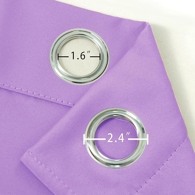 LEMOMO Blackout Curtains 66 x 84 inch/Lavender Curtains Set of 2 Panels/Thermal Insulated Room Darkening Bedroom Curtains