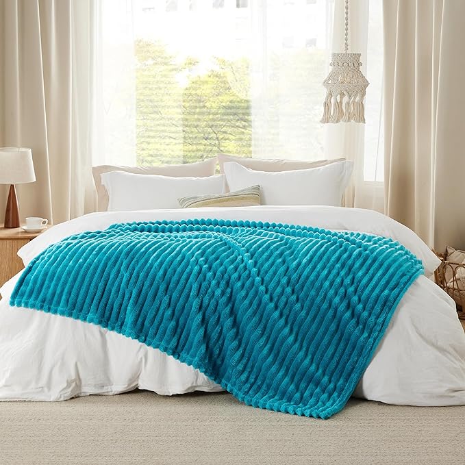 Bedsure GentleSoft Teal Twin Blanket for Bed - Cozy Soft Blankets for Women, Cute Large Throws for Girls, 66x90 Inches