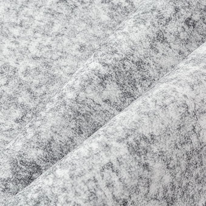 2x6 Runner Rug Washable Vintage Indoor Hallway Carpet Non Slip Grey Bedroom Low Pile Kitchen Distressed Long Retro Accent Throw Rug for Bathroom Dining Laundry Living Room