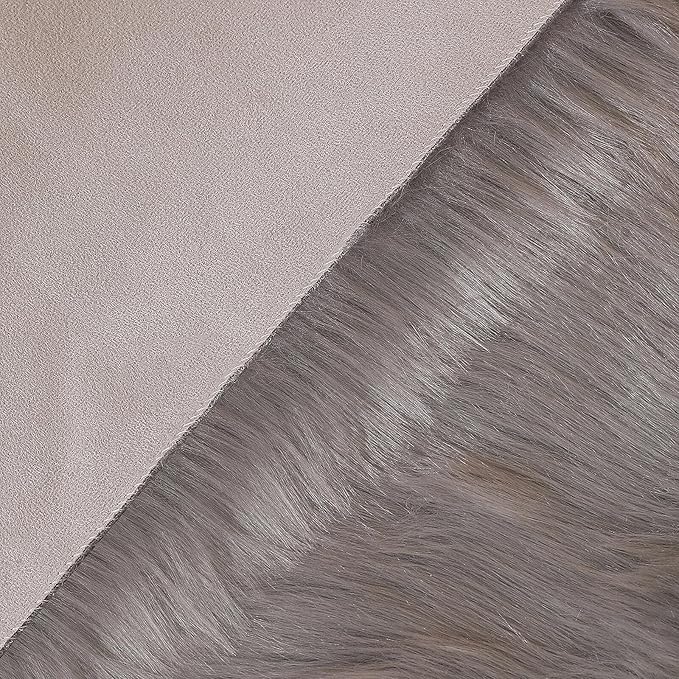 linmopm Faux Fur Rug Sheepskin Shag Fluffy Fuzzy Grey 4x6 ft Rugs for Bedroom Bedside Bed Floor Living Room Plush High-Density Cushion Carpet Super Sofa Cover