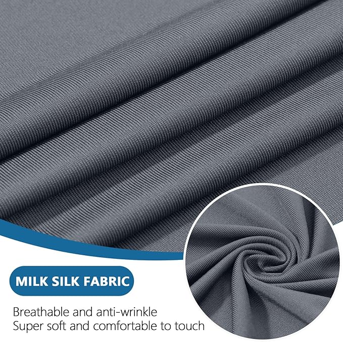hyha Milk Silk Couch Cushion Covers, Soft Magic Sofa Covers Washable for 3 Cushion Couch, Stretch Sectional Outdoor Cushion Covers for Patio Furniture with Elastic Bottom(Large, Dark Gray)