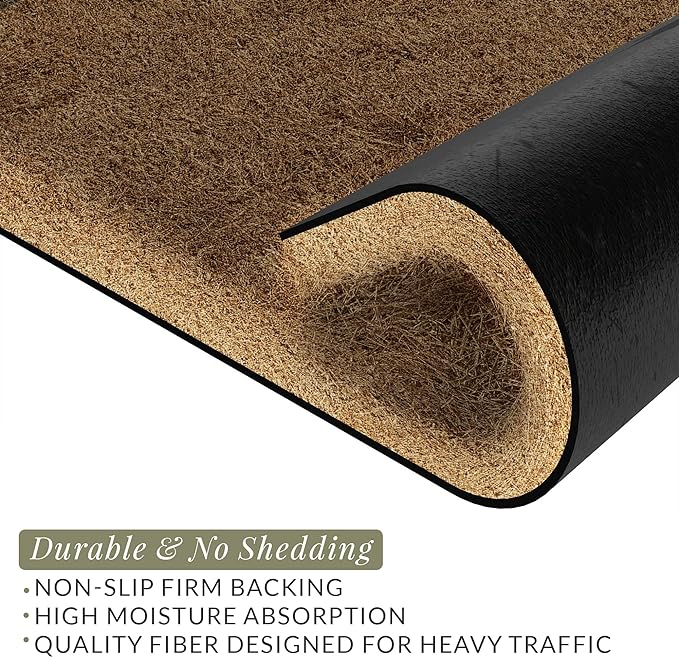 Barnyard Designs Doormat Welcome Mat for Outdoors, Large Front Door Entrance Mat, Brown (Home Sweet Home, 30x17)