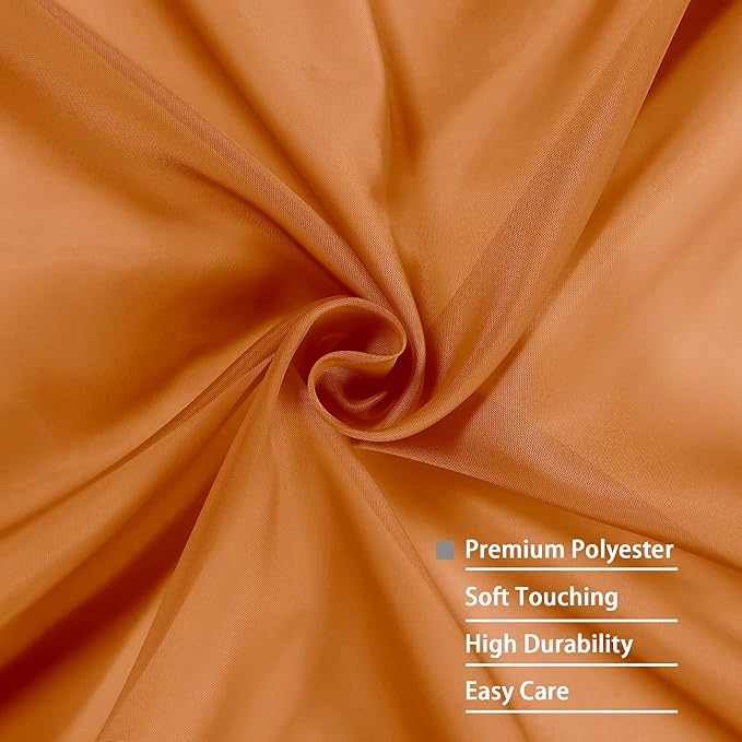 OWENIE Sheer Orange Curtains, Sheer Curtains 84 inch Length 2 Panels Set, Rod Pocket Voile Fimly Sheer Drapes for Living Room/Bedroom, 2pcs, Each 42" W x 84" L